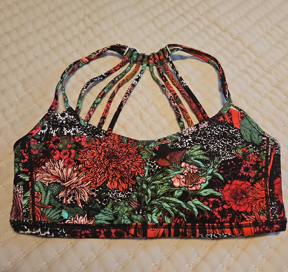 Lululemon Athletica Red Green Crop Tank Top
